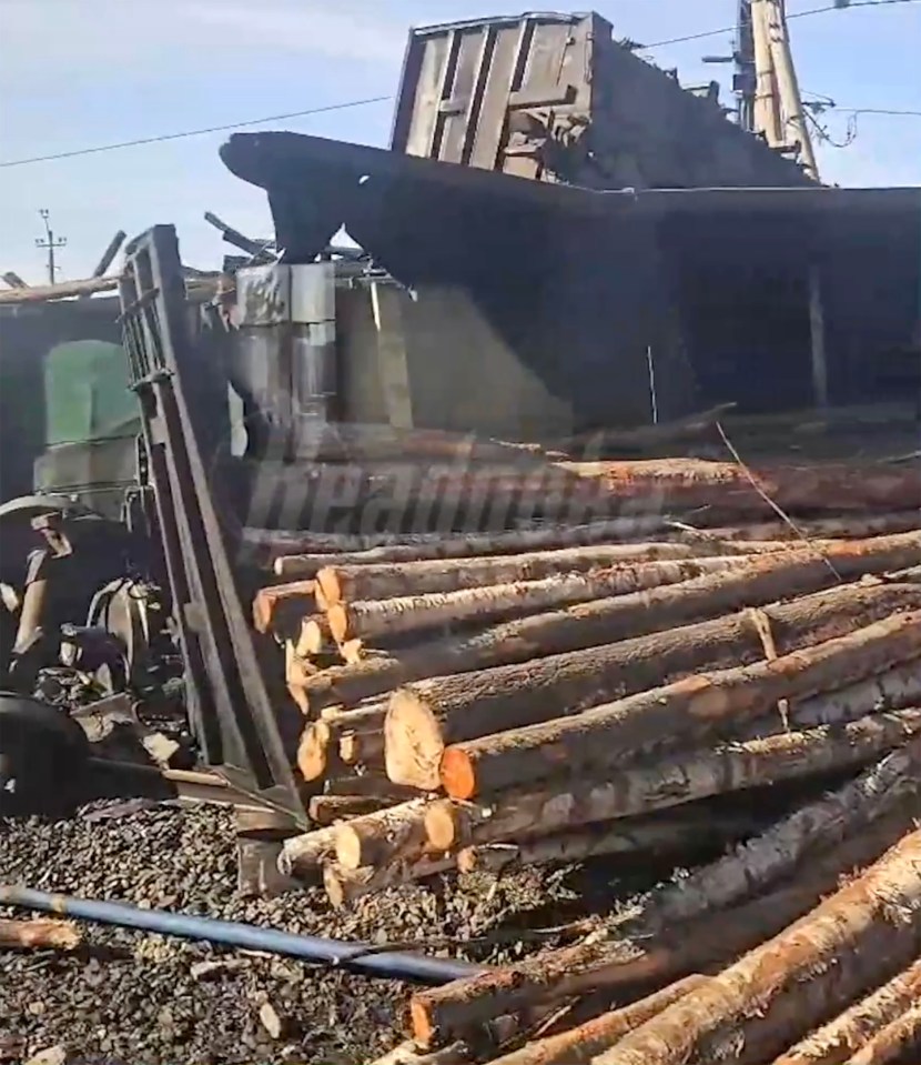 The kamikaze drone strike caused dozens of wagons to derail
