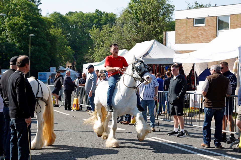 Street horse races at the annual event