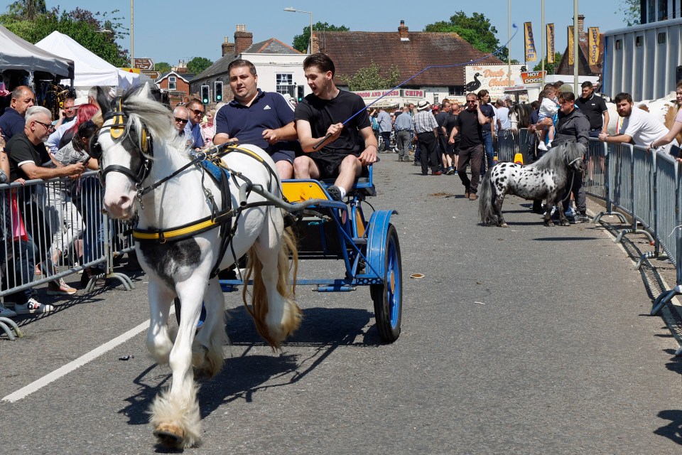 Some rode on carriages pulled by horses