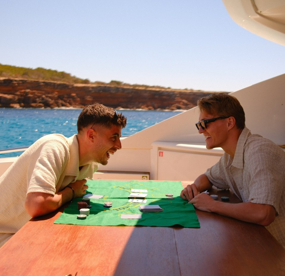 Kai Havertz and Martin Odegaard were pictured on holiday together