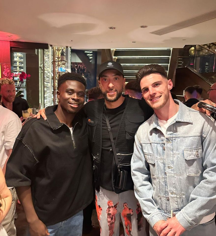 Rice was also seen at a social event alongside Bukayo Saka