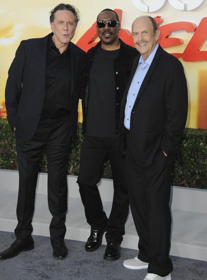 Judge Reinhold, Eddie Murphy, John Ashton at the premiere for the new Bevelery Hills Cop movie