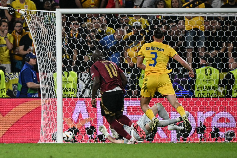 Lukaku stylishly finishes off a pass from Kevin De Bruyne but VAR ruled out what would have been Belgium's second goal for offside