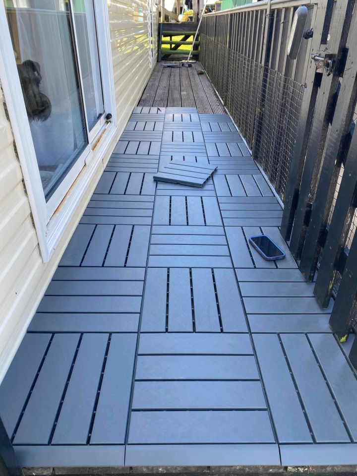 The IKEA tiles made her balcony appear wider