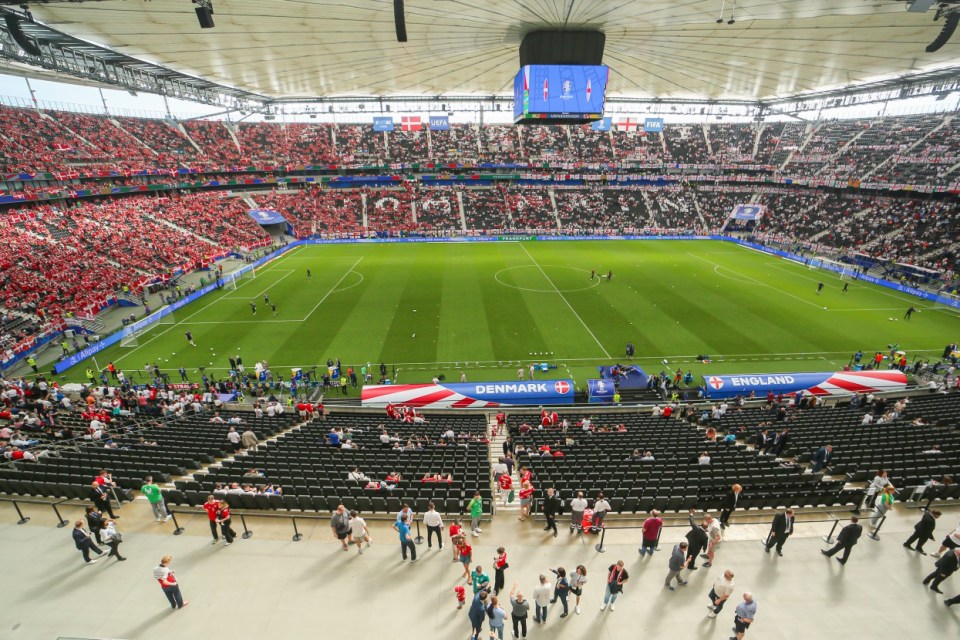 FRANKFURT AM MAIN, GERMANY - JUNE 20: General view inside of the Frankfurt Arena ahead of the UEFA EURO 2024 group stage match between Denmark and England at Frankfurt Arena on June 20, 2024 in Frankfurt am Main, Germany. (Photo by Vasile Mihai-Antonio/Getty Images)