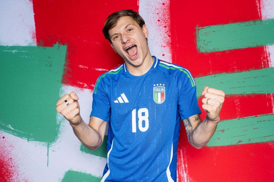 FLORENCE, ITALY - JUNE 08: Nicolo Barella of Italy poses for a portrait during the Italy Portrait session ahead of the UEFA EURO 2024 Germany on June 08, 2024 in Florence, Italy. (Photo by Tullio Puglia - UEFA/UEFA via Getty Images)