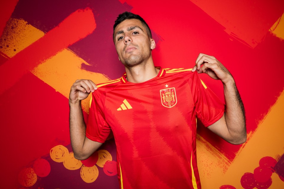 DONAUESCHINGEN, GERMANY - JUNE 10: Rodri of Spain poses for a portrait during the Spain Portrait session ahead of the UEFA EURO 2024 Germany on June 10, 2024 in Donaueschingen, Germany. (Photo by Alexander Scheuber - UEFA/UEFA via Getty Images)