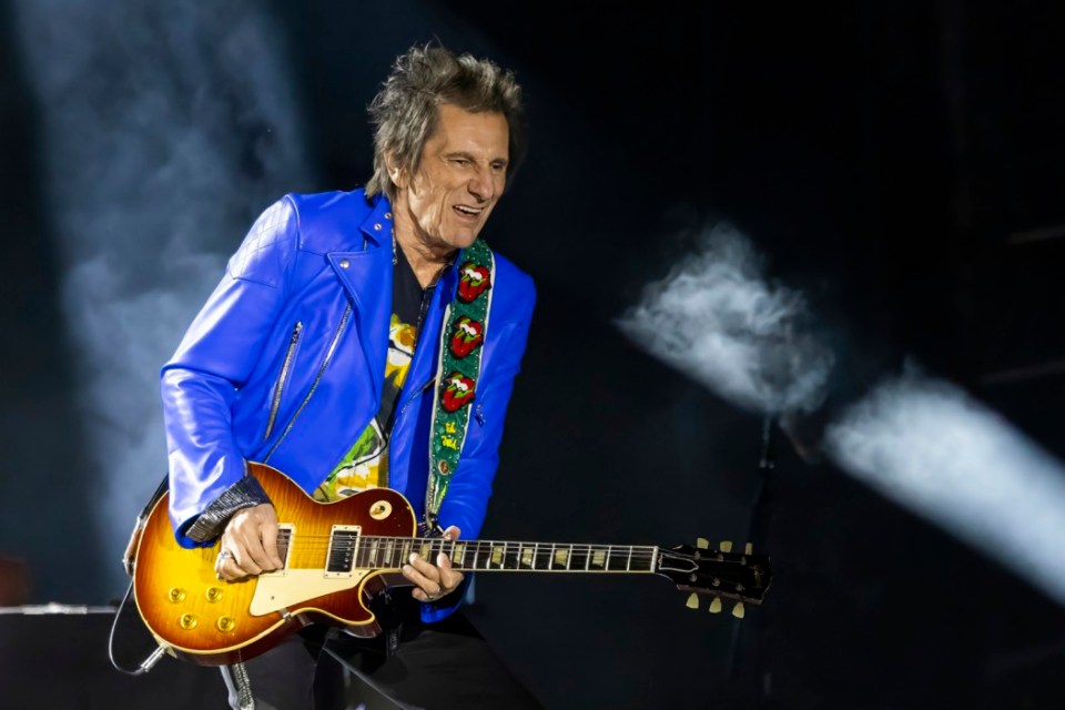 SEATTLE, WASHINGTON - MAY 15: Ronnie Wood of the Rolling Stones performs on stage during the Stones Tour '24 Hackney Diamonds at Lumen Field on May 15, 2024 in Seattle, Washington. (Photo by Scott Legato/Getty Images)