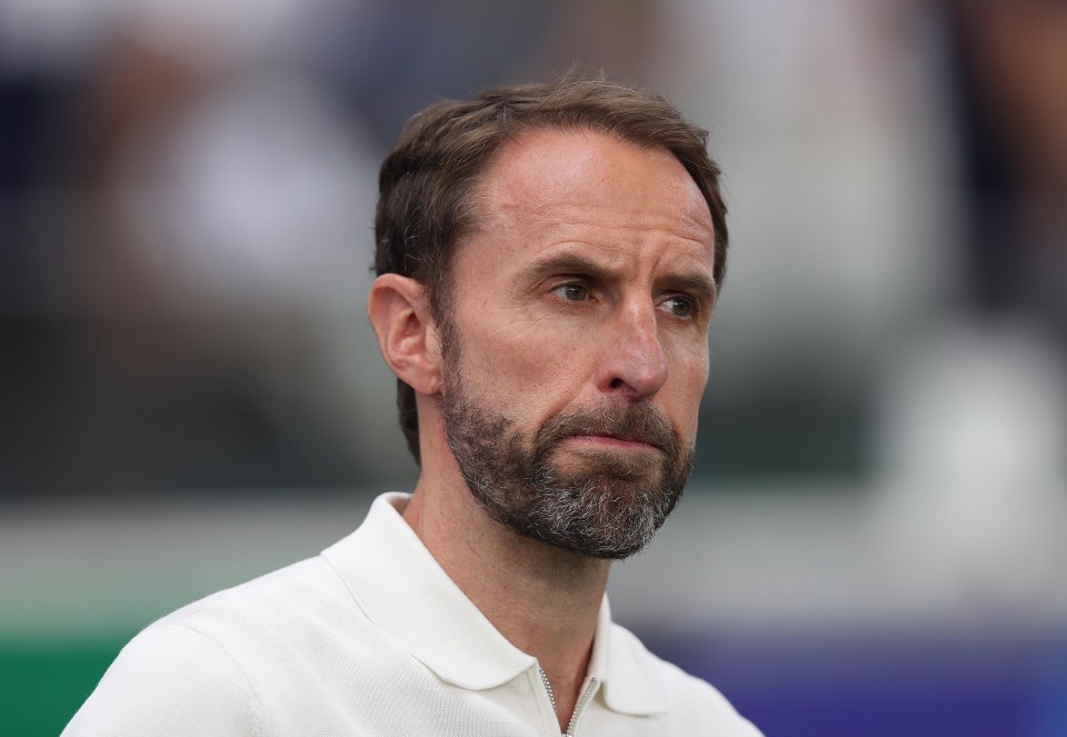 FRANKFURT AM MAIN, GERMANY - JUNE 20: Gareth Southgate manager of England during the UEFA EURO 2024 group stage match between Denmark and England at Frankfurt Arena on June 20, 2024 in Frankfurt am Main, Germany.(Photo by Crystal Pix/MB Media/Getty Images)