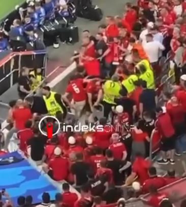 Albania fans clashed in the stands