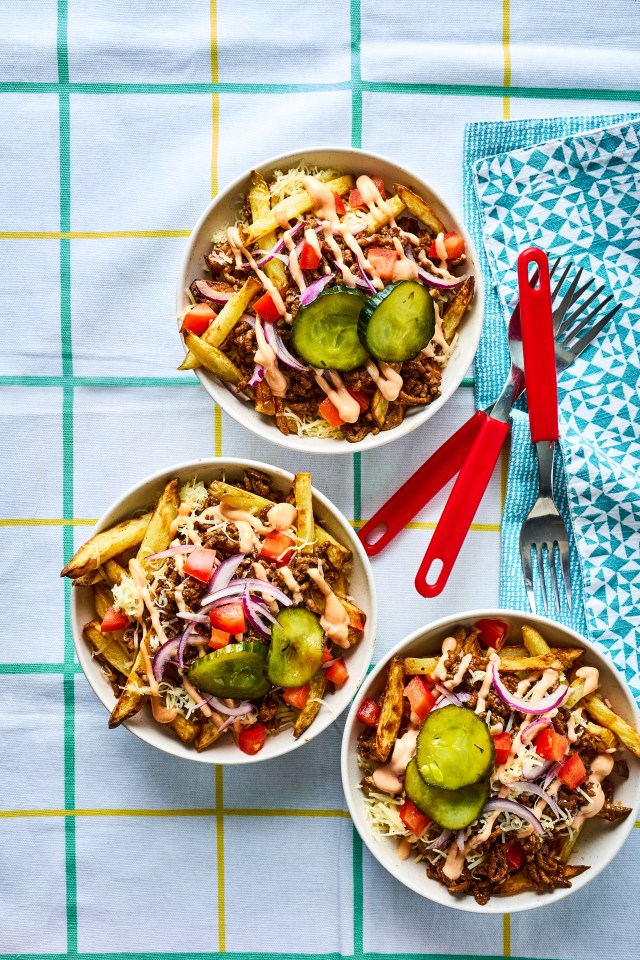 Loaded cheeseburger fries will be a family favourite in the summer months