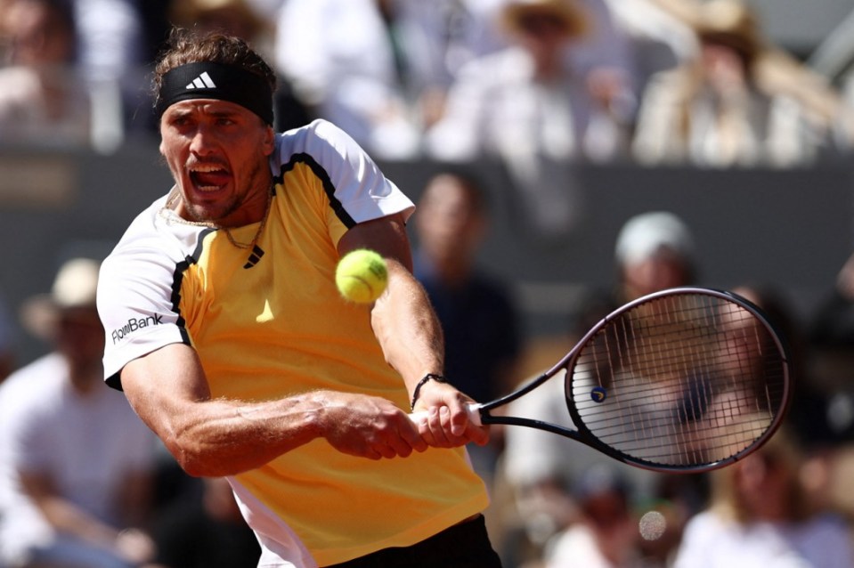 Tennis - French Open - Roland Garros, Paris, France - June 9, 2024 Germany's Alexander Zverev in action during the men's singles final against Spain's Carlos Alcaraz REUTERS/Stephanie Lecocq