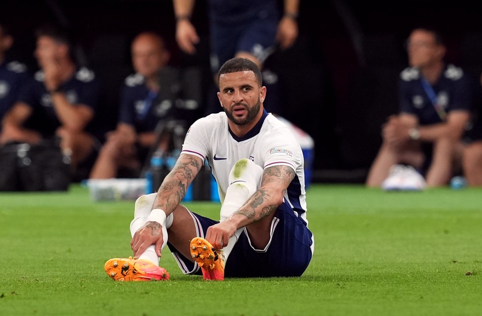 The defender during England's 1-1 draw with Denmark