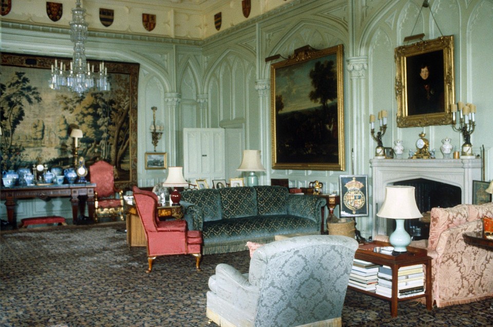 The Queen Mother's drawing room at the Royal Lodge, Windsor.