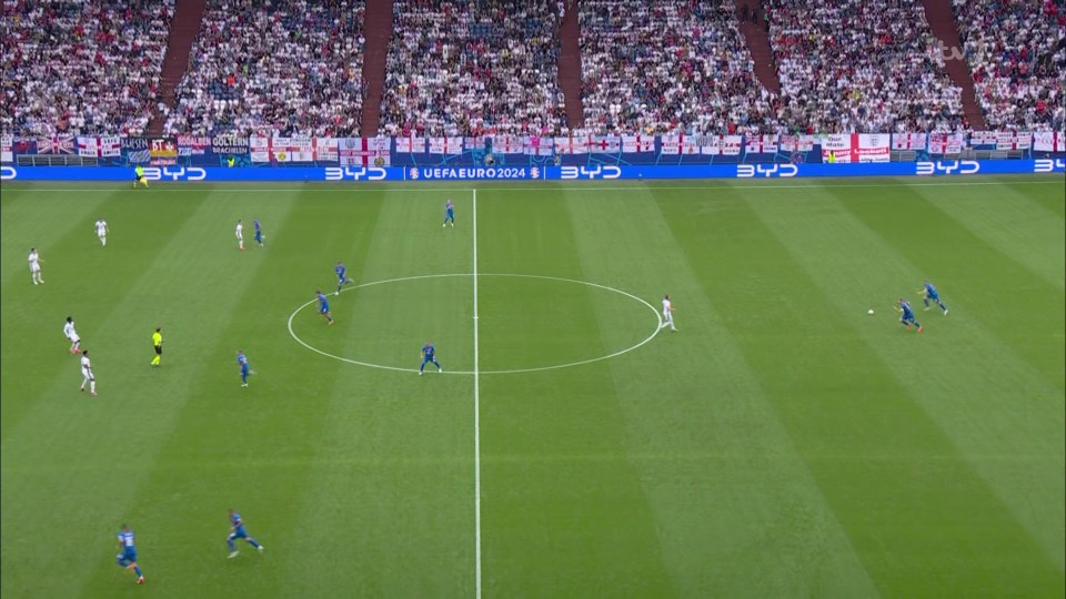 Slovakia ace Denis Vavro tried to clear the ball immediately after kick-off