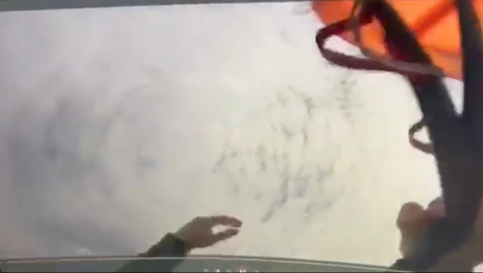 The chilling footage captured Andrey Begma spinning during his horror descent