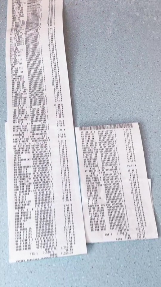 Alicia left people particularly stunned with her two whopping receipts - and you'll be shocked when you find out how much she spent