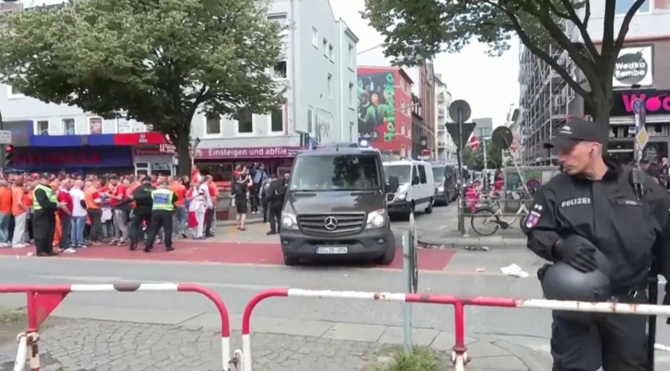 Huge crowds of Dutch fans were just a few feet away as chaos unfolded