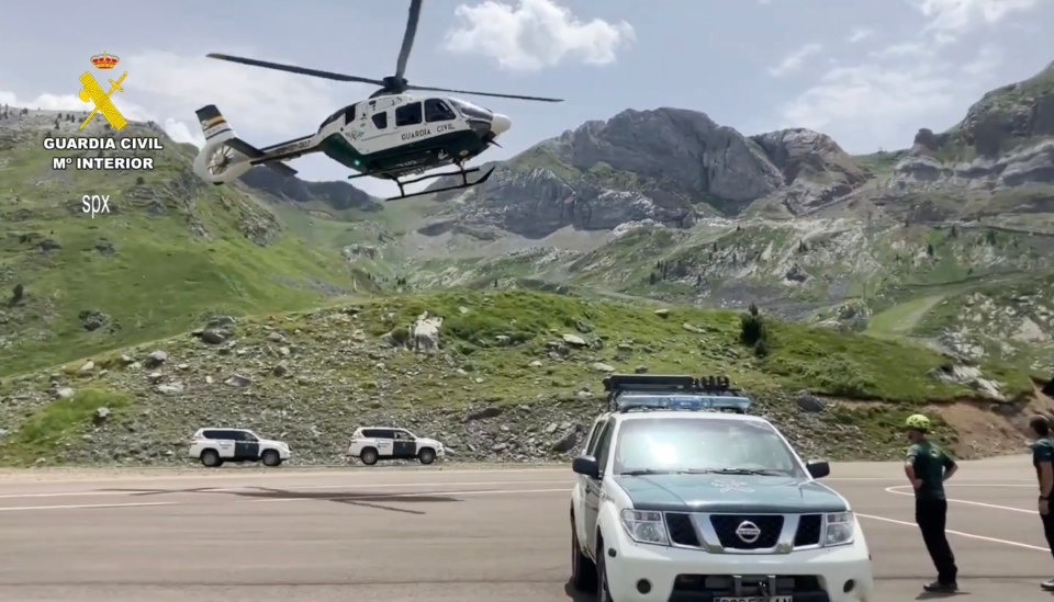 A helicopter was deployed to the scene to recover the Brit's body