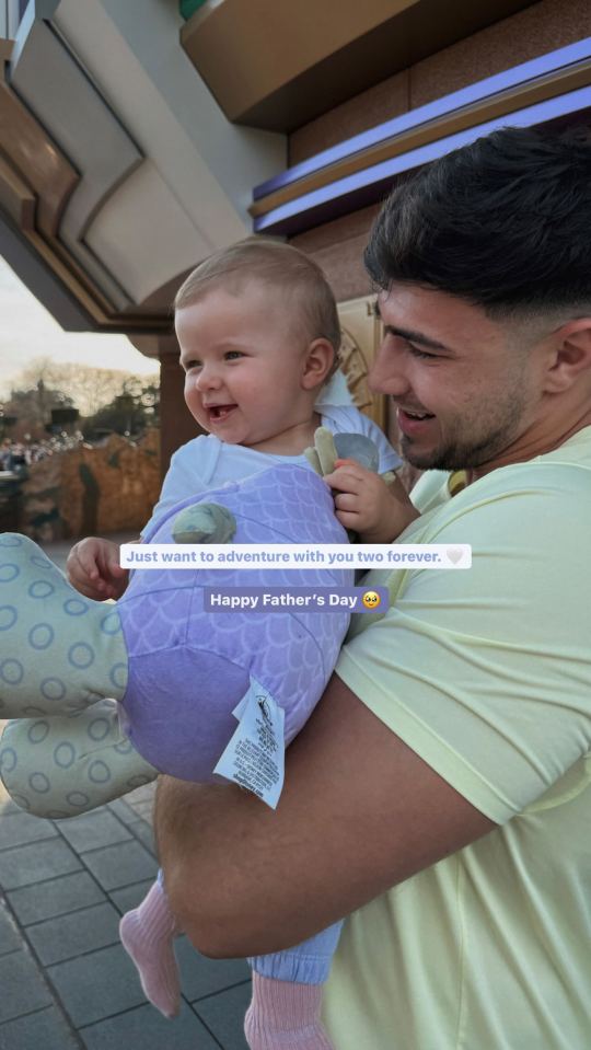 a man is holding a baby in his arms and says " just want to adventure with you two forever "