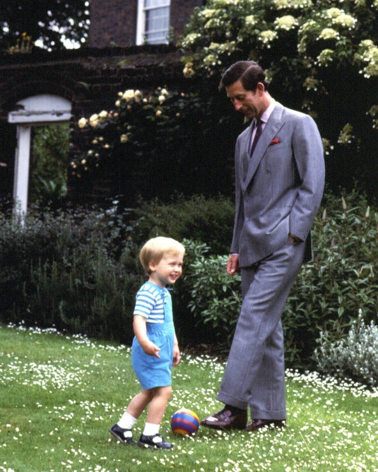 King Charles also shared a snap of himself playing football with a young Prince William