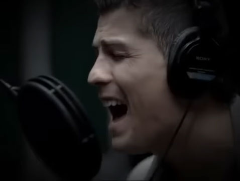 The superstar sang his heart out in the video