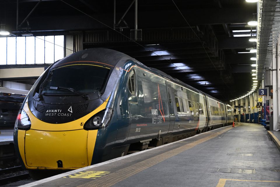 An Avanti West Coast train is parked at Euston Station in London