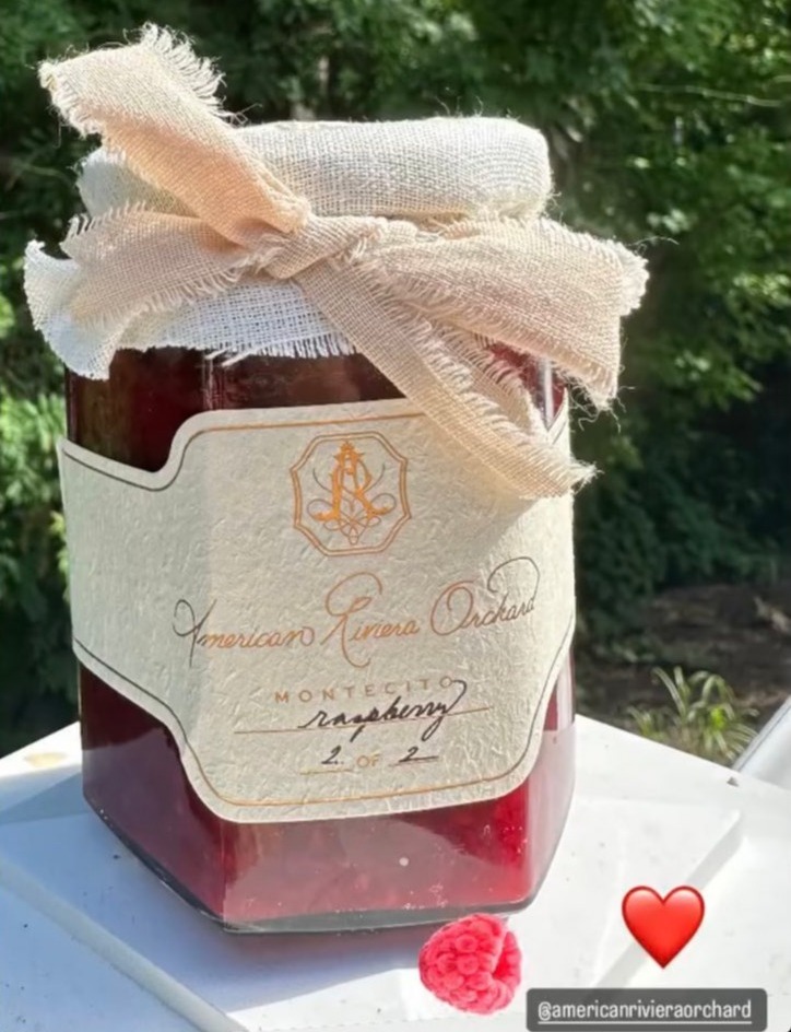 a jar of american riviera orchard raspberry jam