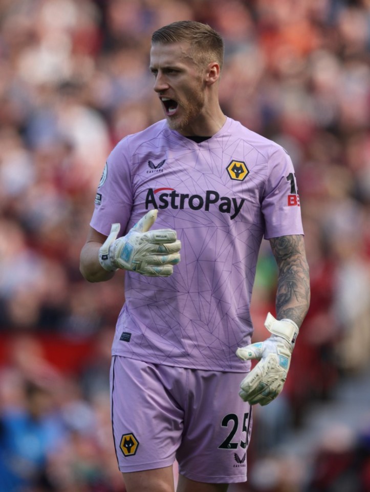 MANCHESTER, ENGLAND - MAY 13: Daniel Bentley of Wolverhampton Wanderers during the Premier League match between Manchester United and Wolverhampton Wanderers at Old Trafford on May 13, 2023 in Manchester, England. (Photo by Clive Brunskill/Getty Images)