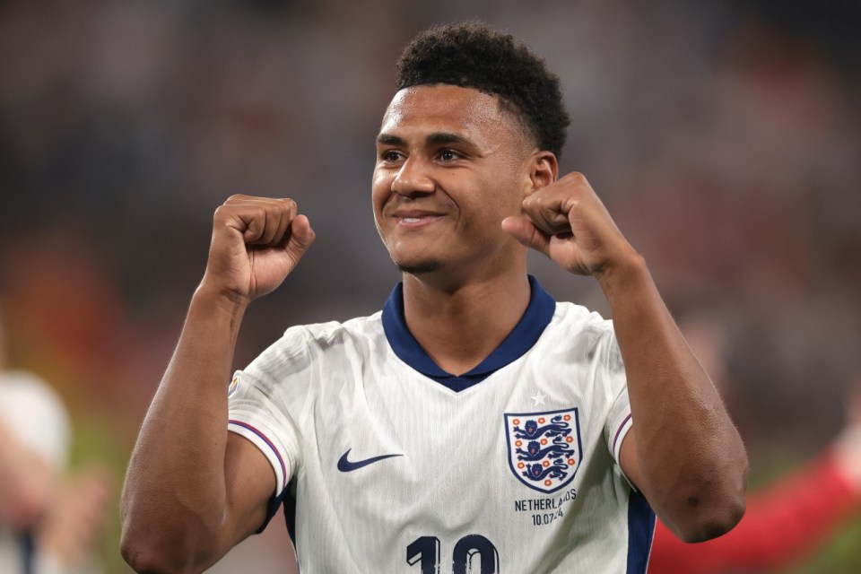 DORTMUND, GERMANY - JULY 10: Winning goalscorer Ollie Watkins of England celebrates the 2-1 England victory and passage to the final following the final whistle of the UEFA EURO 2024 semi-final match between Netherlands and England at Football Stadium Dortmund on July 10, 2024 in Dortmund, Germany. (Photo by Jonathan Moscrop/Getty Images)