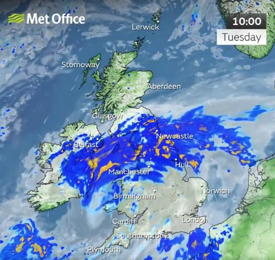 a map of the united kingdom showing the met office