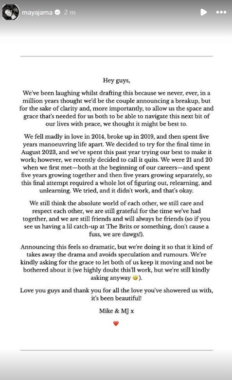 a screenshot of a message from maya jama