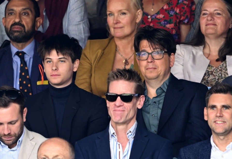 Mandatory Credit: Photo by James Veysey/REX/Shutterstock (14581881de) Michael McIntyre watching the action on Centre Court Wimbledon Tennis Championships, Day 12, The All England Lawn Tennis and Croquet Club, London, UK - 12 Jul 2024