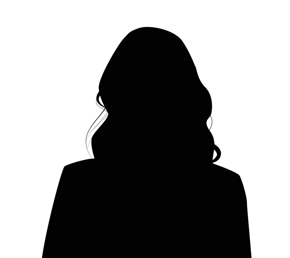 a black silhouette of a woman with long hair