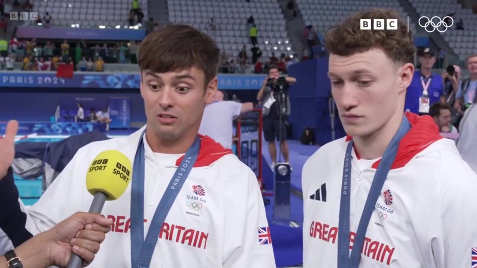 Tom Daley’s live BBC Olympics interview was interrupted by his 15-month-old son throwing his juice cup
