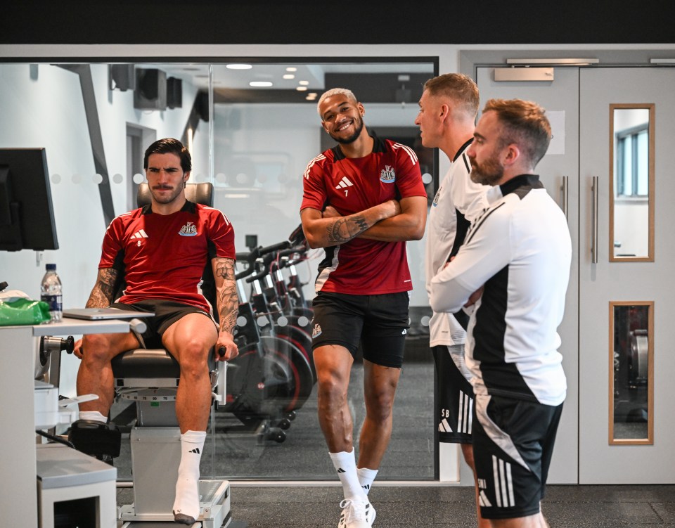 The midfielder was joined by Joelinton on the club's first day of pre-season