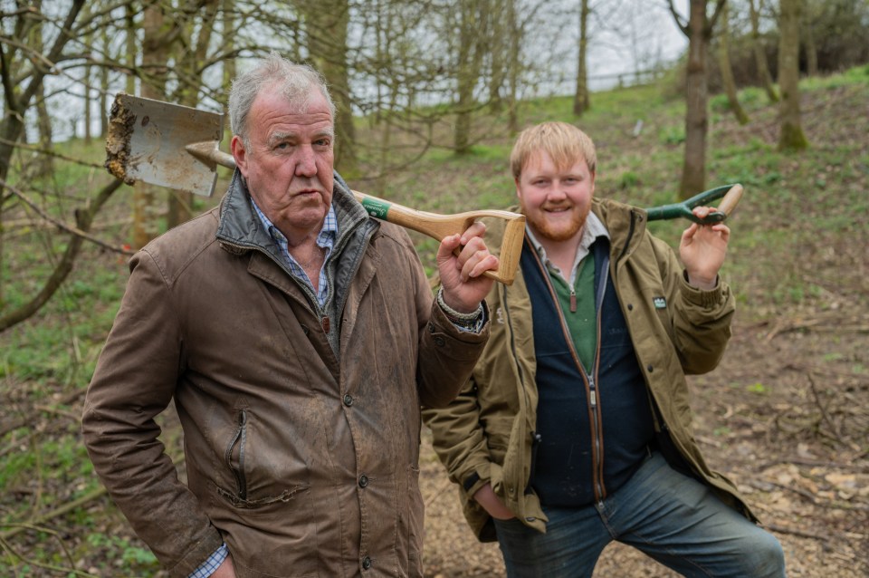Pictured: Kaleb Cooper and Jeremy Clarkson, stars of Clarkson's Farm