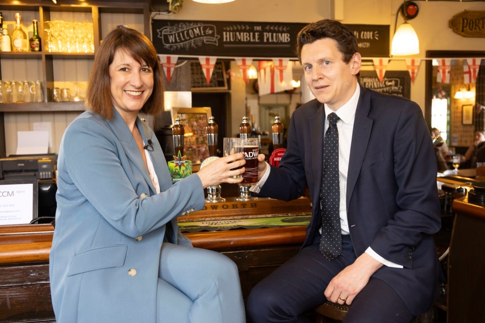 Labour MP and Shadow Chancellor Rachel Reeves visits the Humble Plumb pub in Southampton..Interviewed by the Suns Ryan Sabey