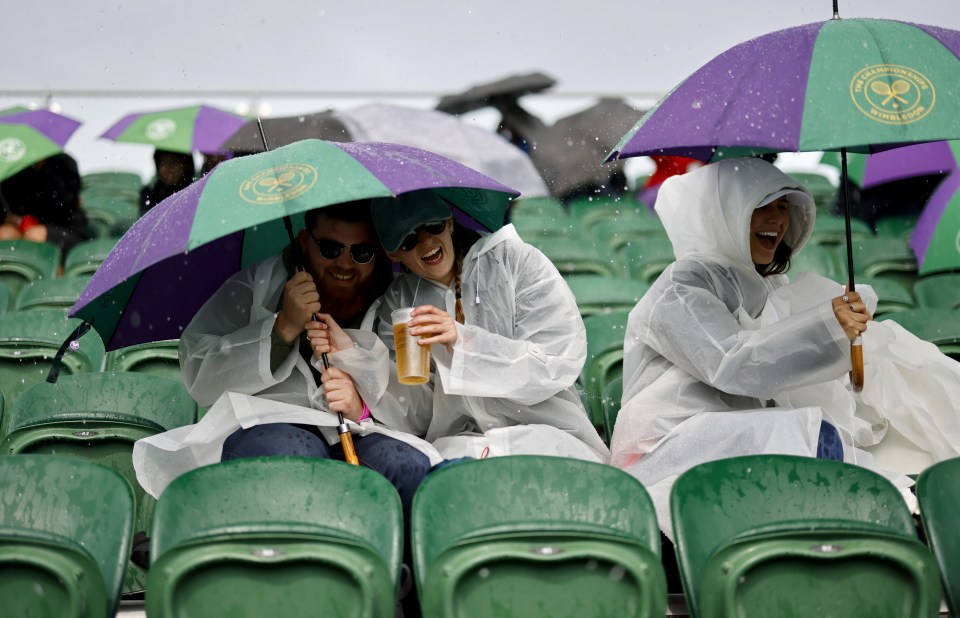 Spectators were drenched at the Wimbledon Championships, at Wimbledon
