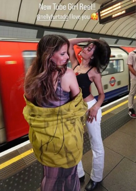 The award winning singer joined Sabrina Bahsoon - AKA Tube Girl - for a social media reel