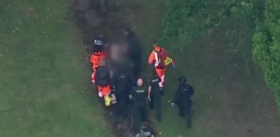 Kyle Clifford was stretchered away by cops yesterday evening