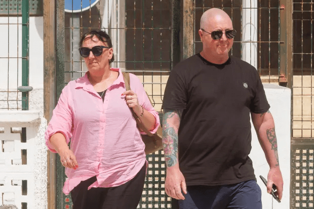 Jay's mum and dad, Debbie and Warren, out in Tenerife