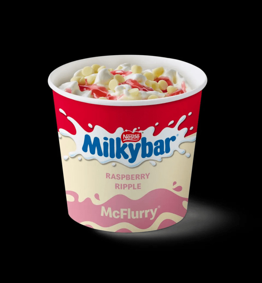 White chocolate fans will no doubt be keen on the Raspberry Ripple McFlurry