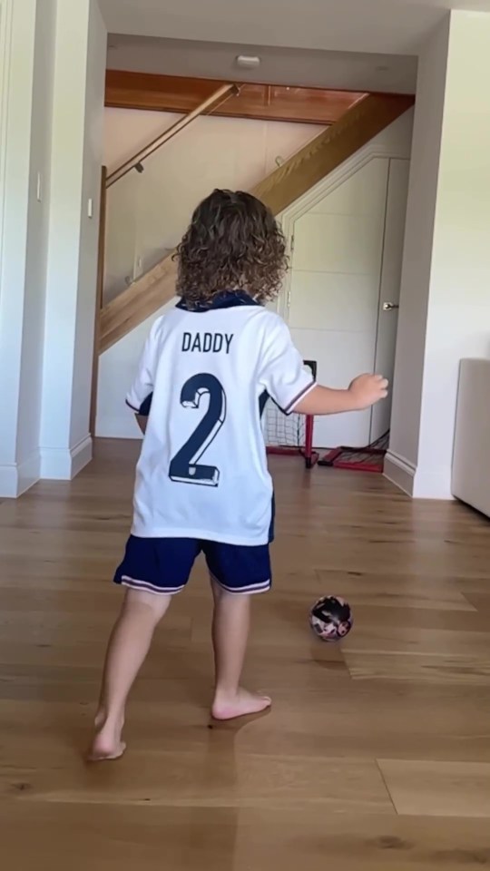 Lauryn posted a video of Kairo playing football in the living room before the final