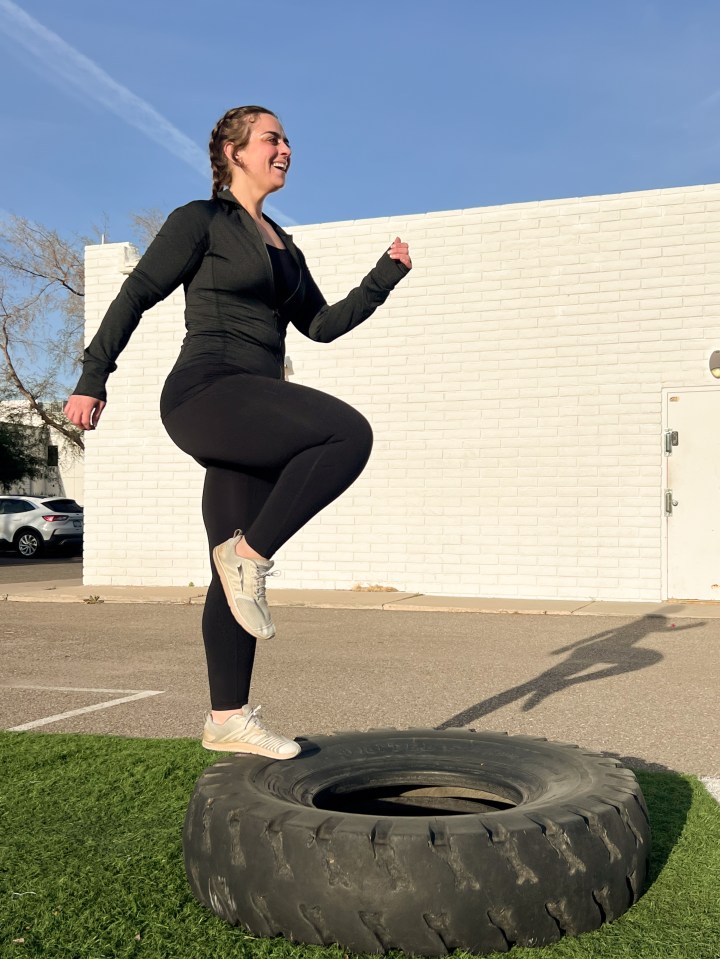 Leah gradually started exercising more and now works with a personal trainer