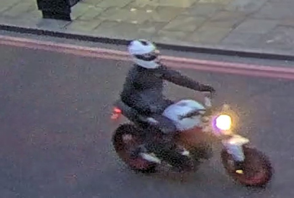 Cops want to trace this motorcyclist in connection with the shooting outside the London restaurant