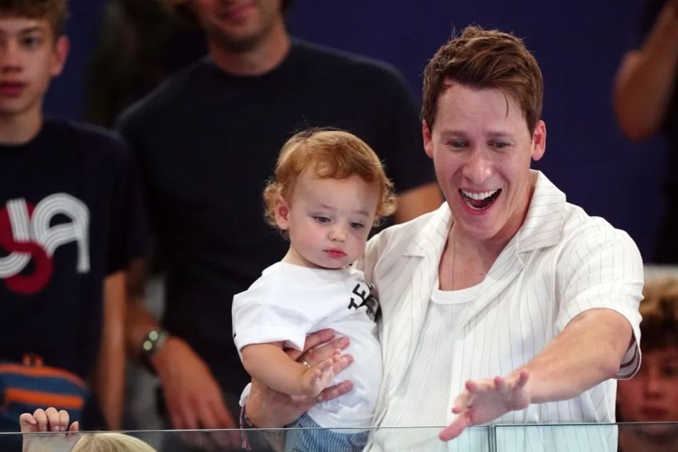 Dustin and the couple's children often cheer on from the sidelines