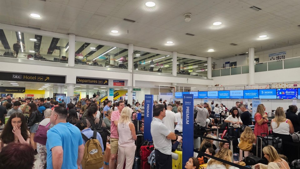 Large crowds of holidaymakers have started to gather at the major airport