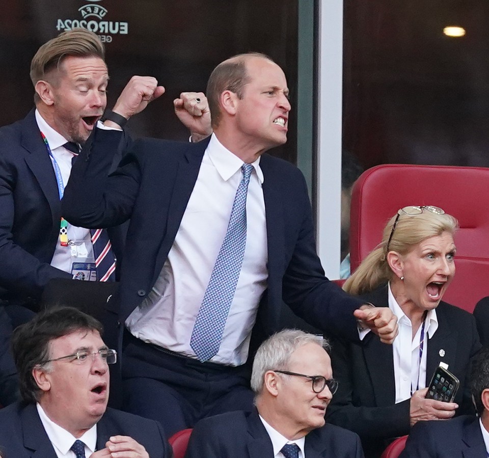 William celebrates Bukayo Saka's goal to draw England level