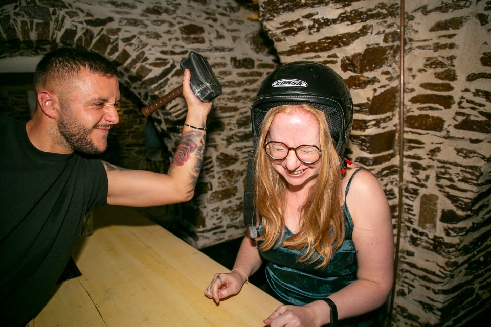The Sun's Thea Jacobs tries out the Slammer Shot craze in Slammers Bar